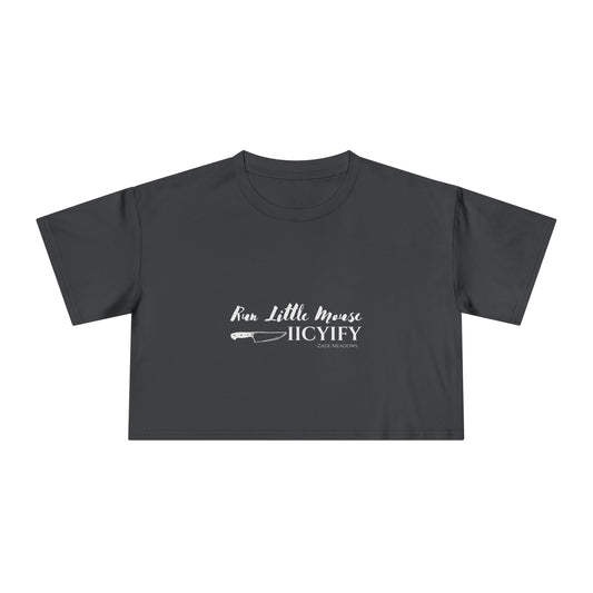 Officially Licensed Run Little Mouse Dark Crop Tee