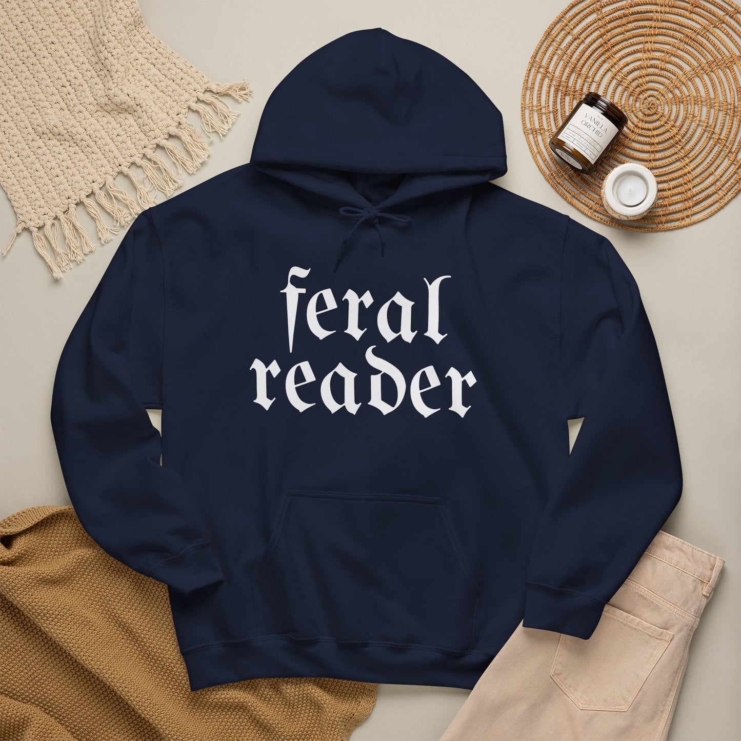Feral Reader (white script) Hoodie