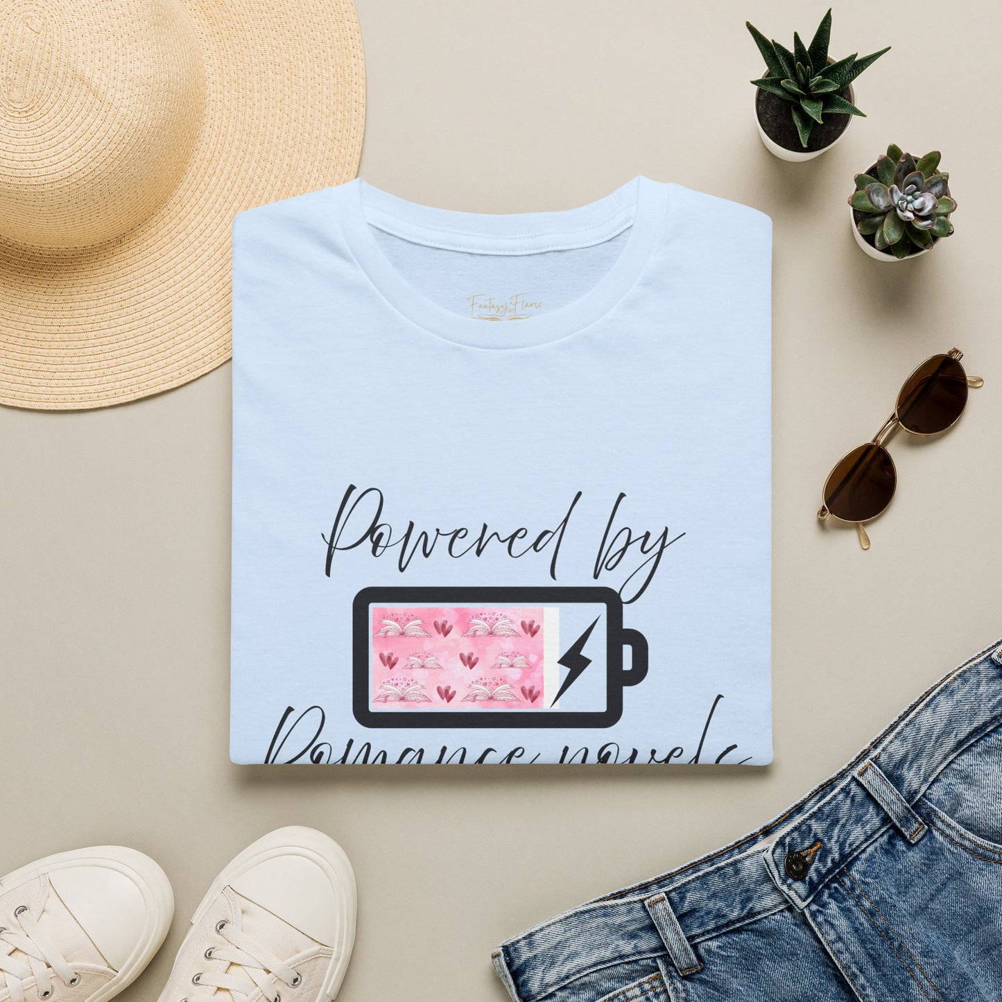 Powered By Romance Novels Cotton T-Shirt