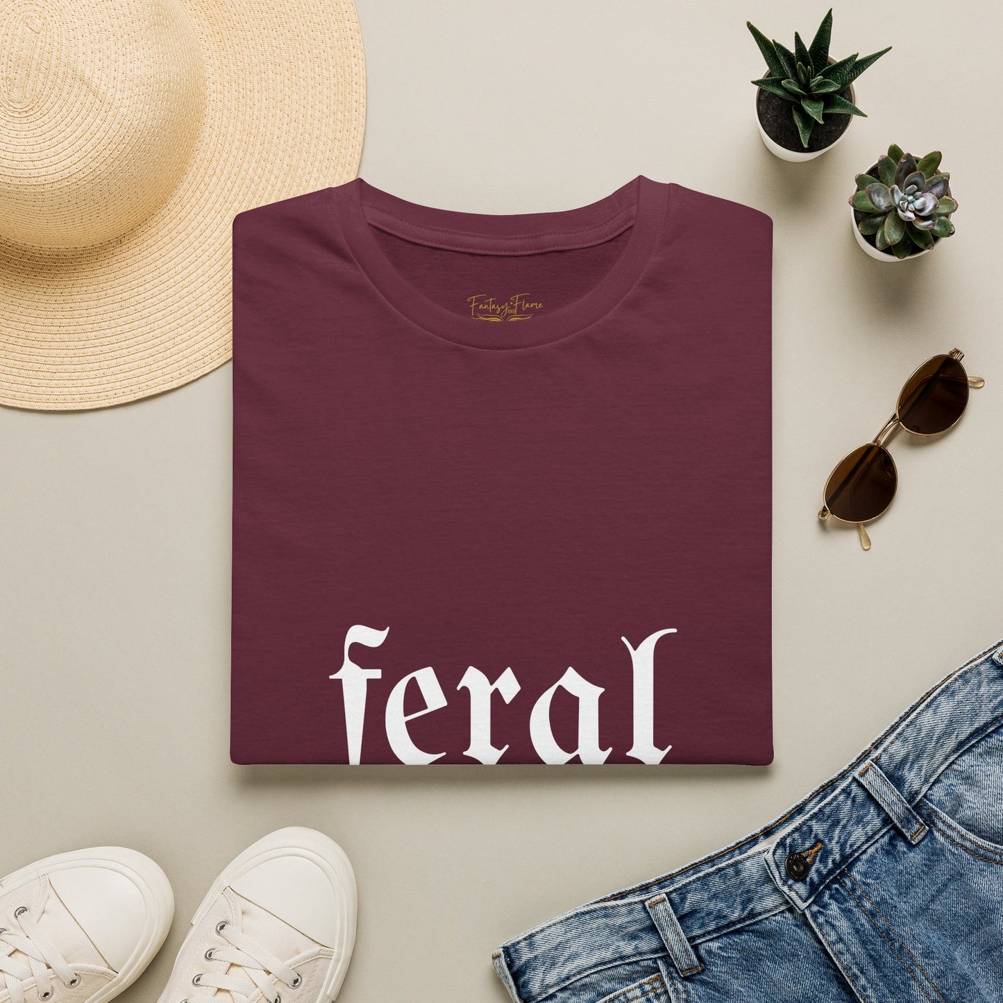 Feral Reader (white script) T-Shirt