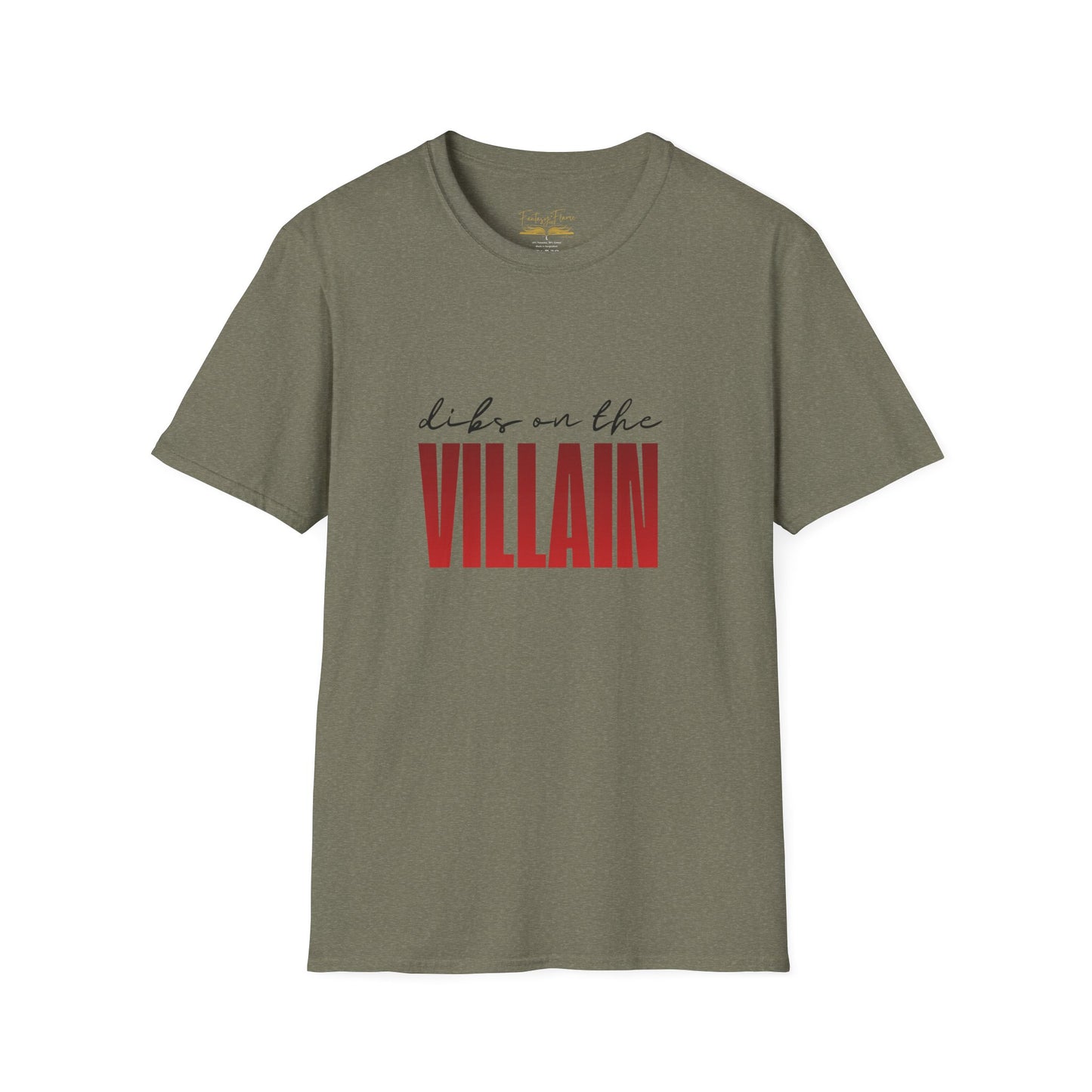 Dibs on the Villain (black script) Cotton T-Shirt