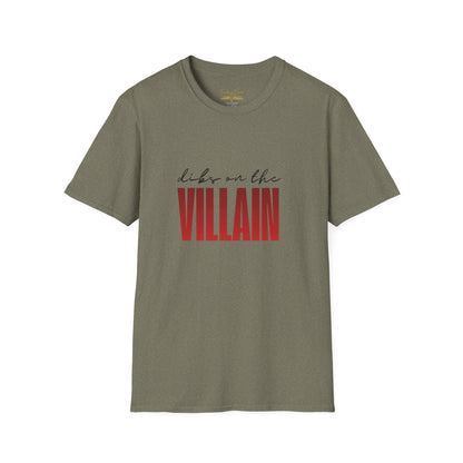 Dibs on the Villain (black script) Cotton T-Shirt