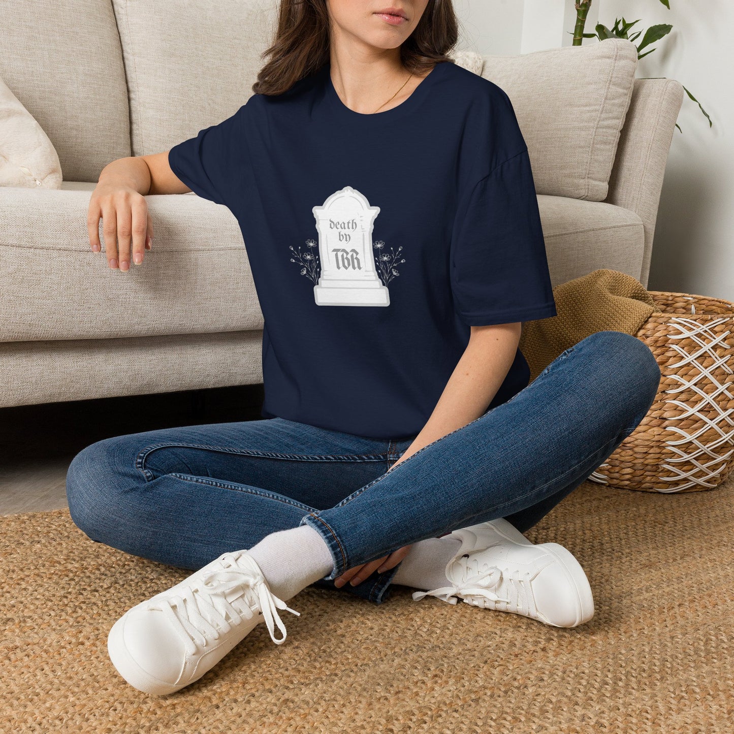 Death by TBR (grey script) Cotton T-Shirt