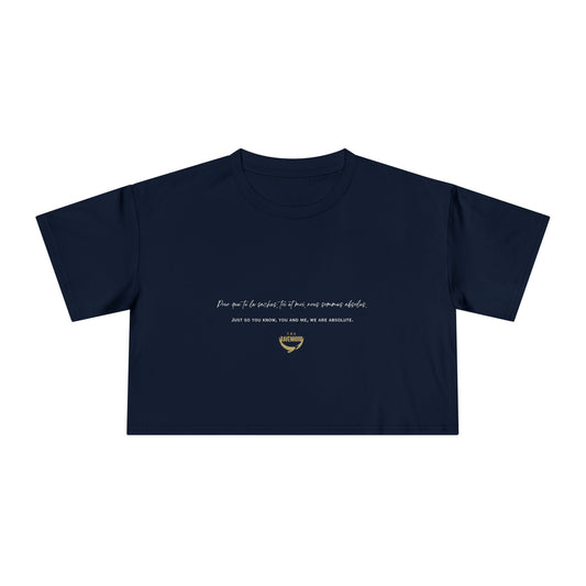 Officially Licensed French Tobias White Script Crop Tee