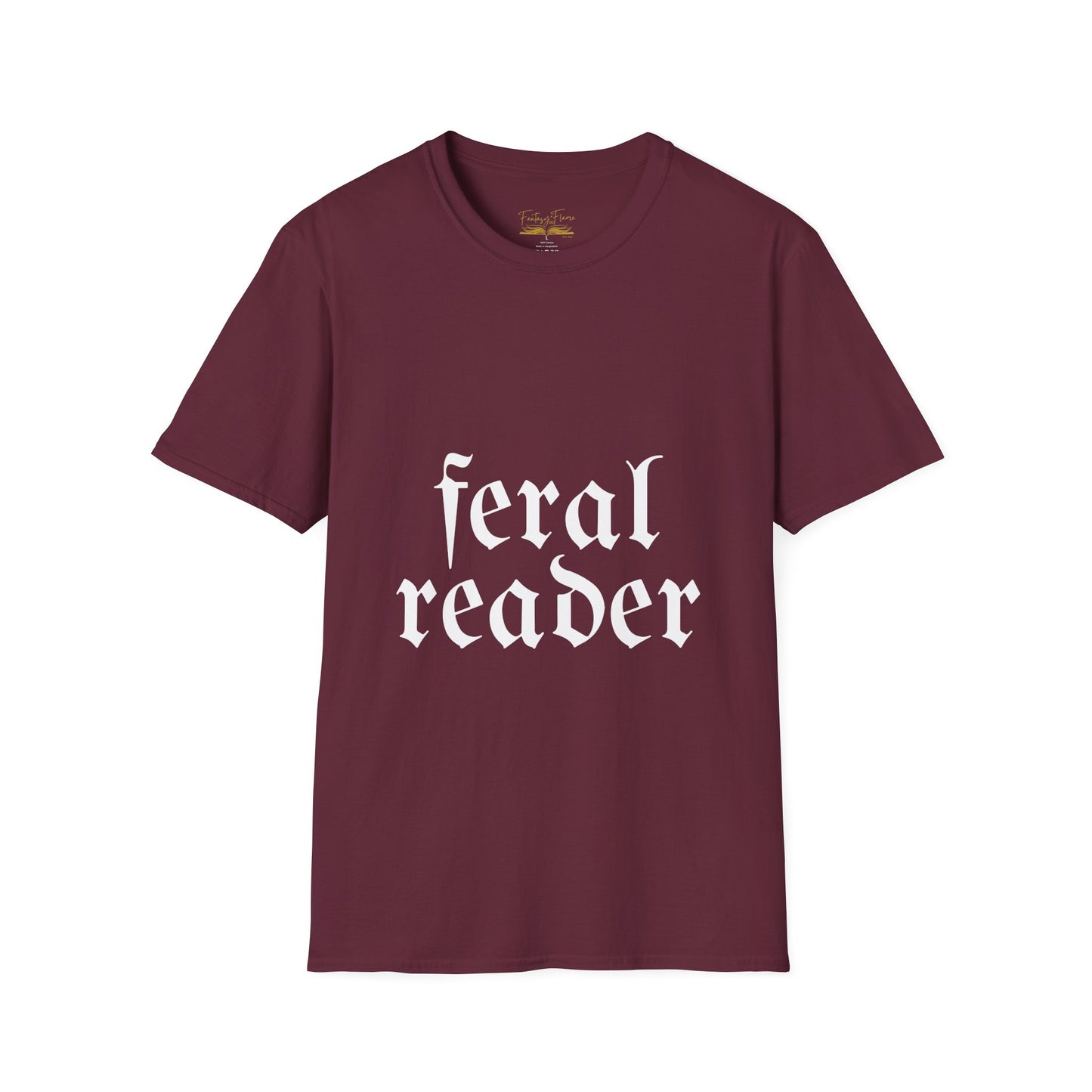 Feral Reader (white script) T-Shirt