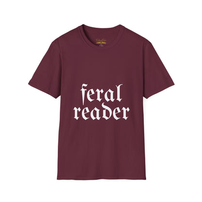Feral Reader (white script) T-Shirt