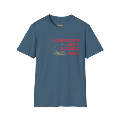 Somebody's Smut Reading Wife Cotton (red script) T-Shirt