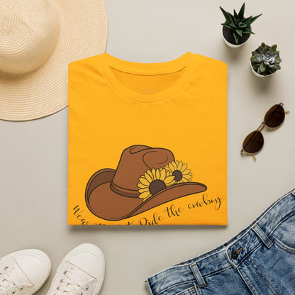 Ride The Cowboy (black script) cotton T-shirt