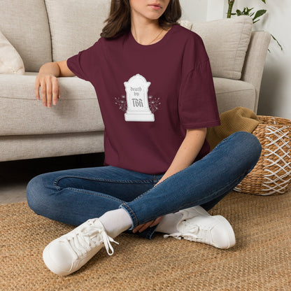 Death by TBR (grey script) Cotton T-Shirt