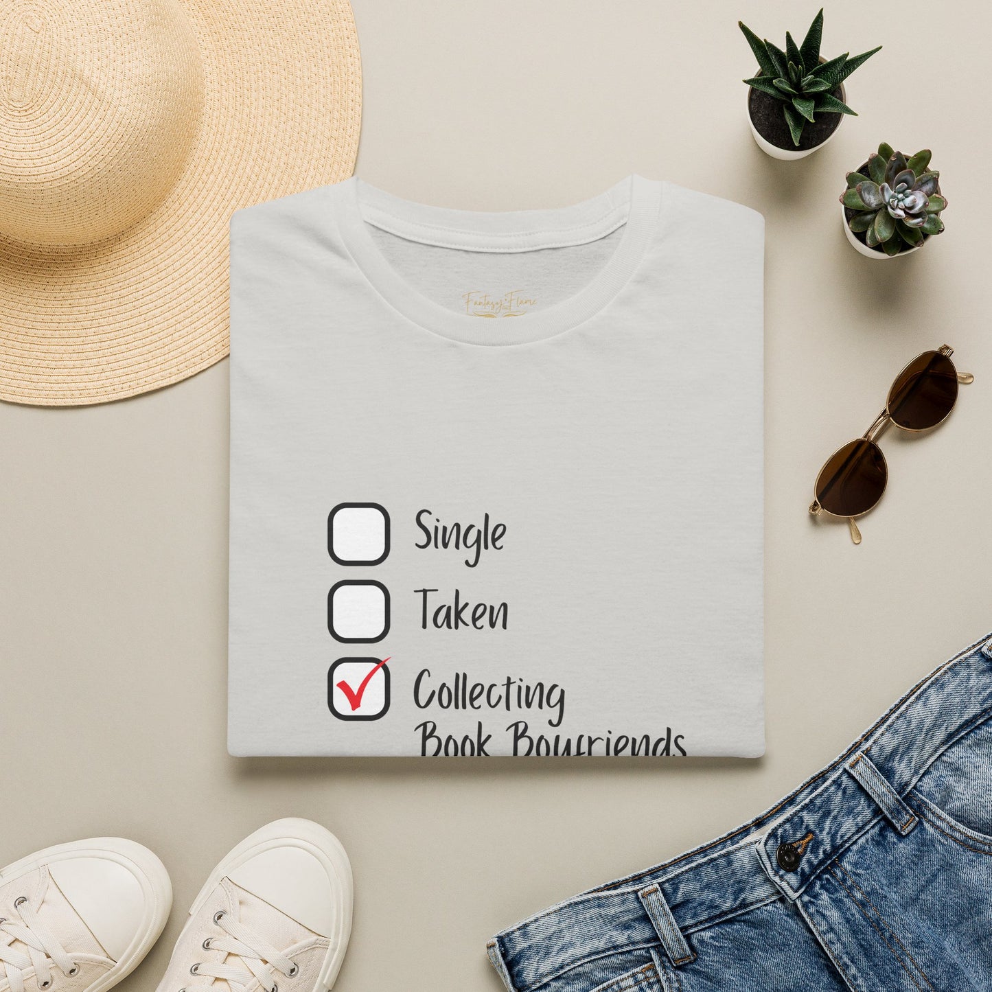 Collecting Book Boyfriends Cotton T-Shirt