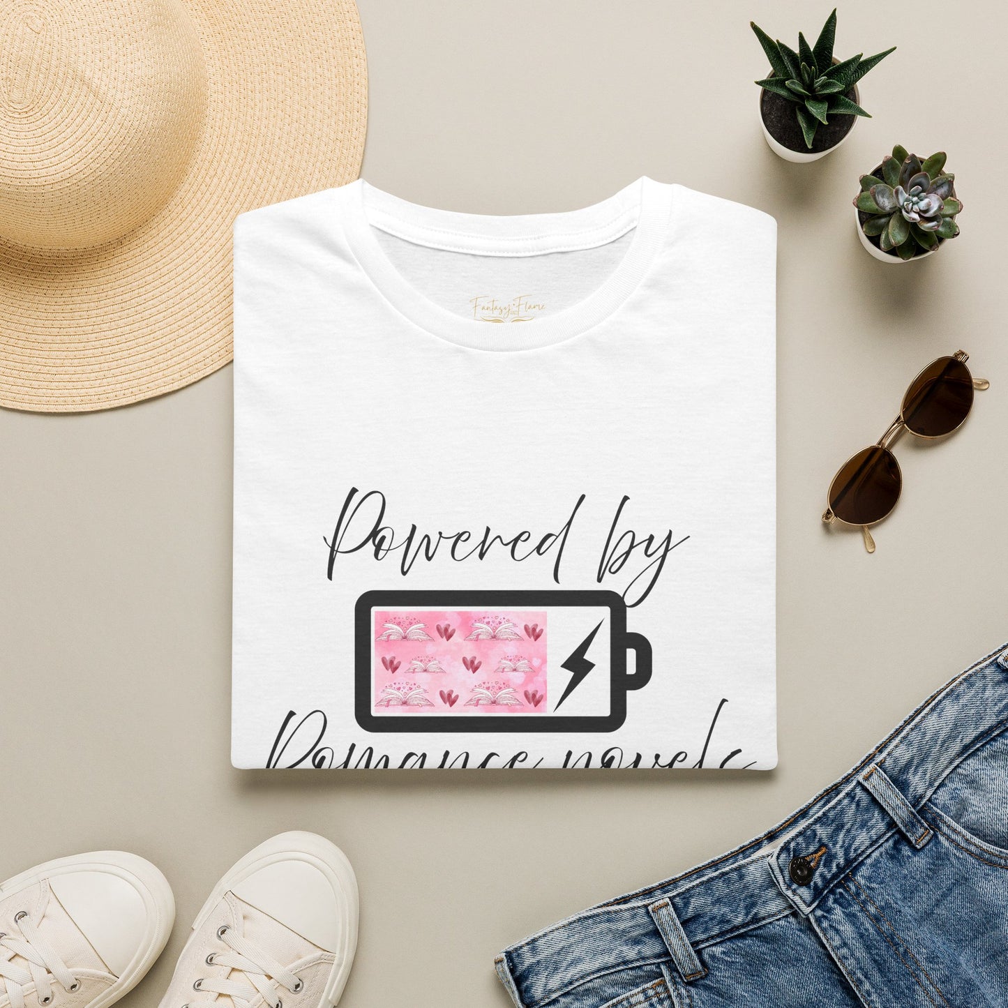 Powered By Romance Novels Cotton T-Shirt