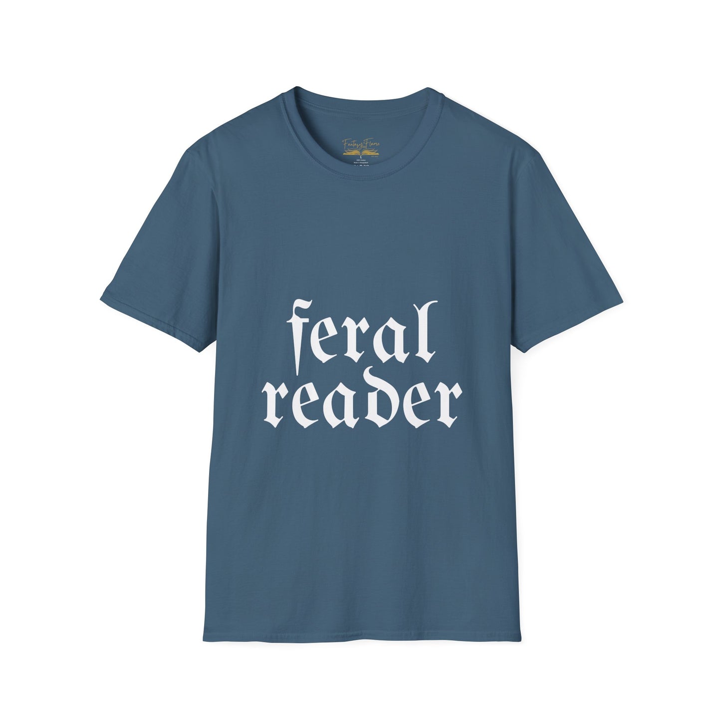 Feral Reader (white script) T-Shirt