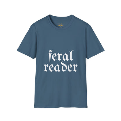 Feral Reader (white script) T-Shirt