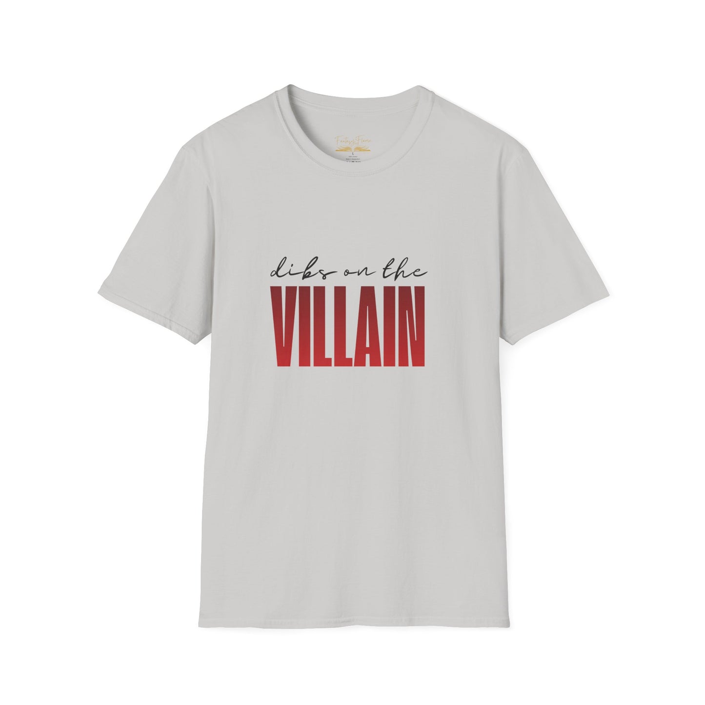 Dibs on the Villain (black script) Cotton T-Shirt