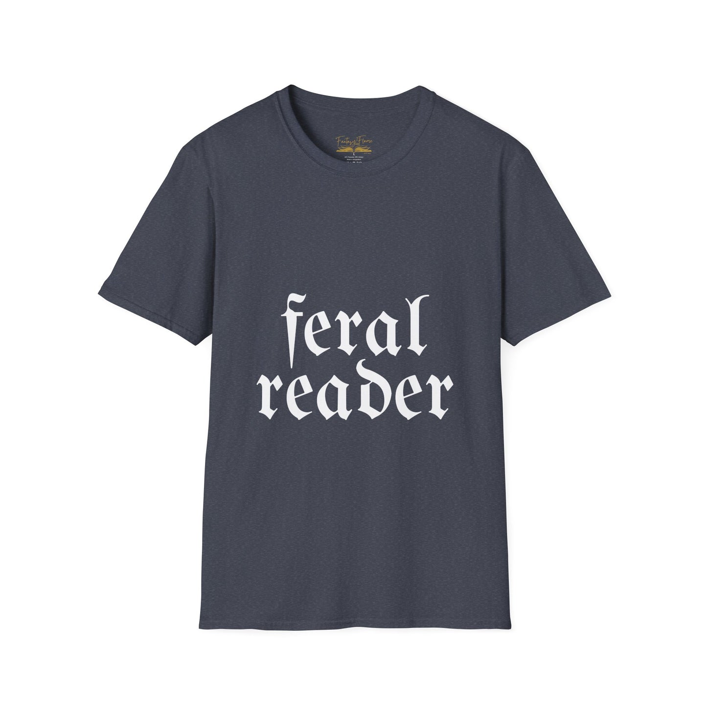Feral Reader (white script) T-Shirt