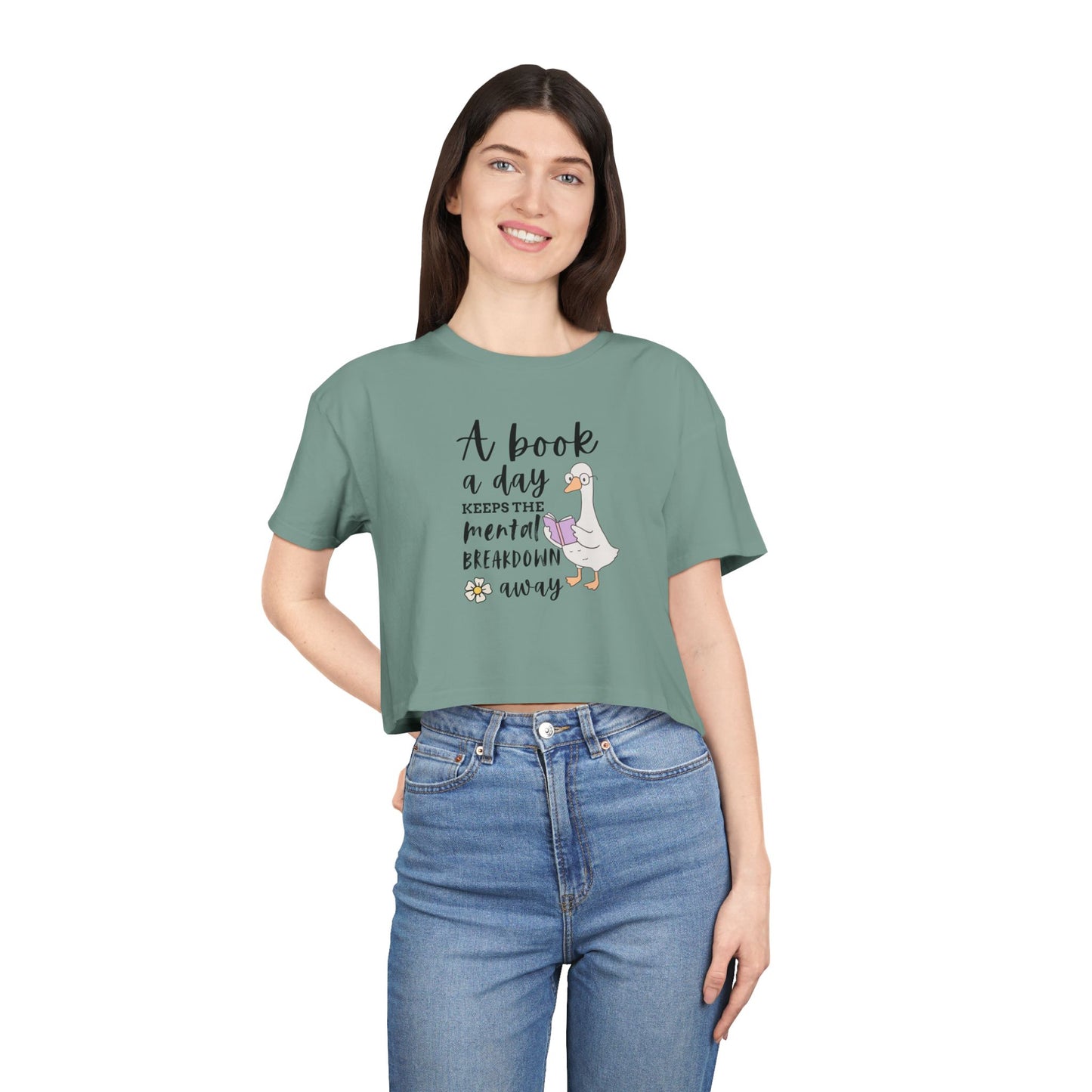 A Book A Day Crop Tee