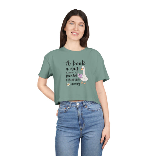 A Book A Day Crop Tee