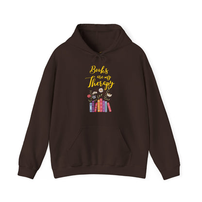 Books Are My Therapy (yellow script) Hoodie