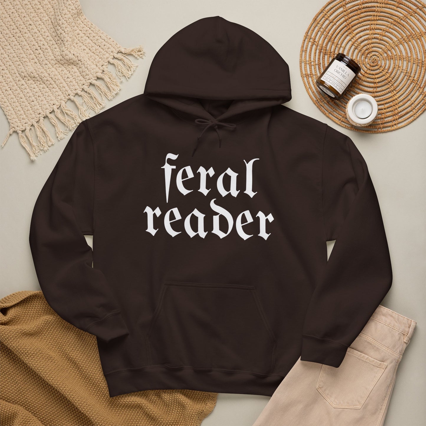 Feral Reader (white script) Hoodie