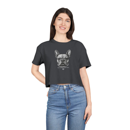Officially Licensed Beau White Script Crop Tee