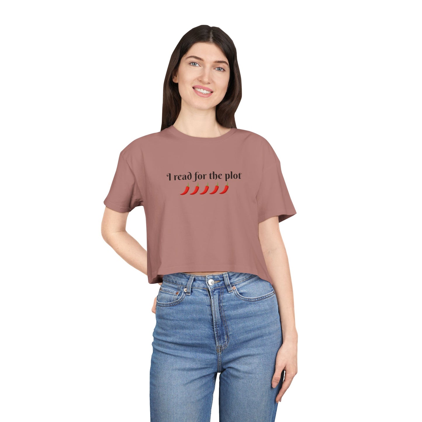 I Read For The Plot Crop Tee