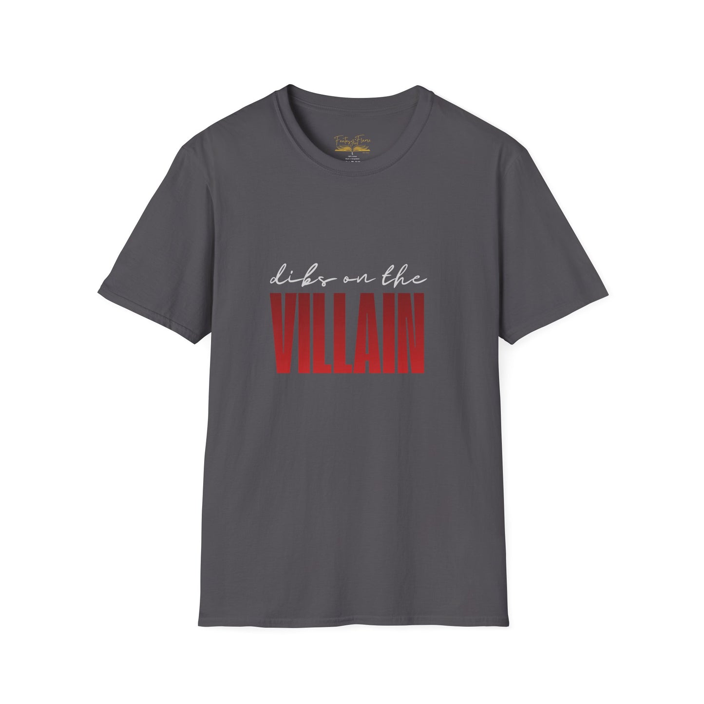 Dibs on the Villain (white script) Cotton T-Shirt