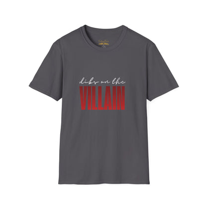 Dibs on the Villain (white script) Cotton T-Shirt
