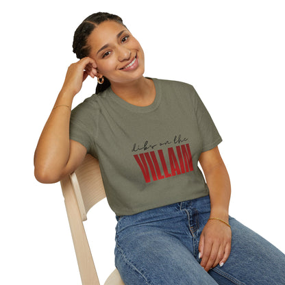 Dibs on the Villain (black script) Cotton T-Shirt