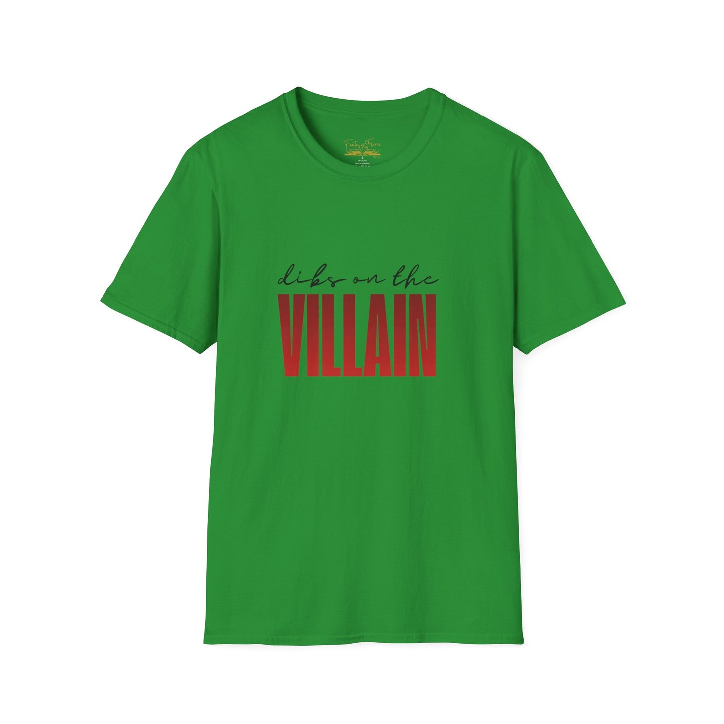Dibs on the Villain (black script) Cotton T-Shirt