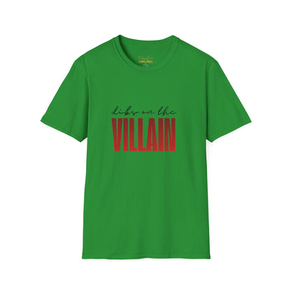 Dibs on the Villain (black script) Cotton T-Shirt