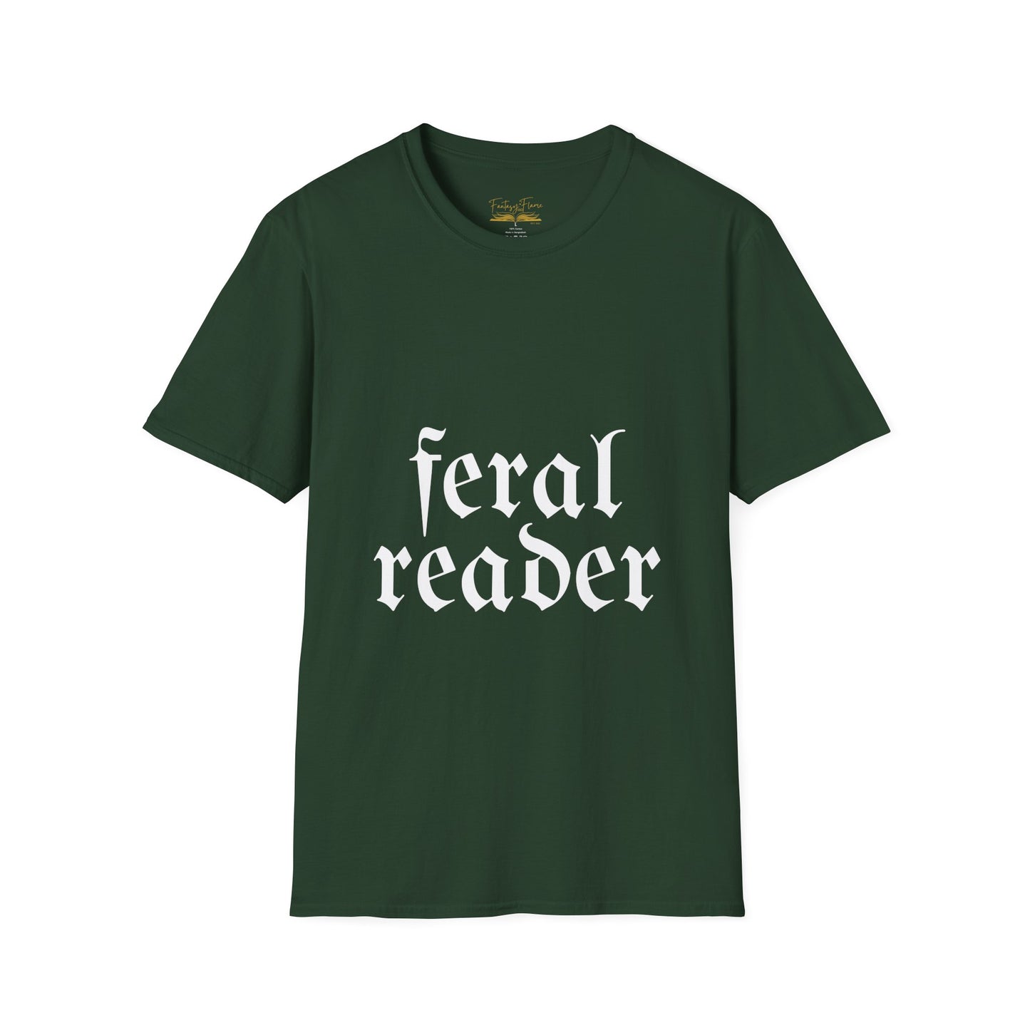 Feral Reader (white script) T-Shirt