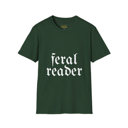 Feral Reader (white script) T-Shirt