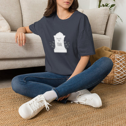 Death by TBR (grey script) Cotton T-Shirt