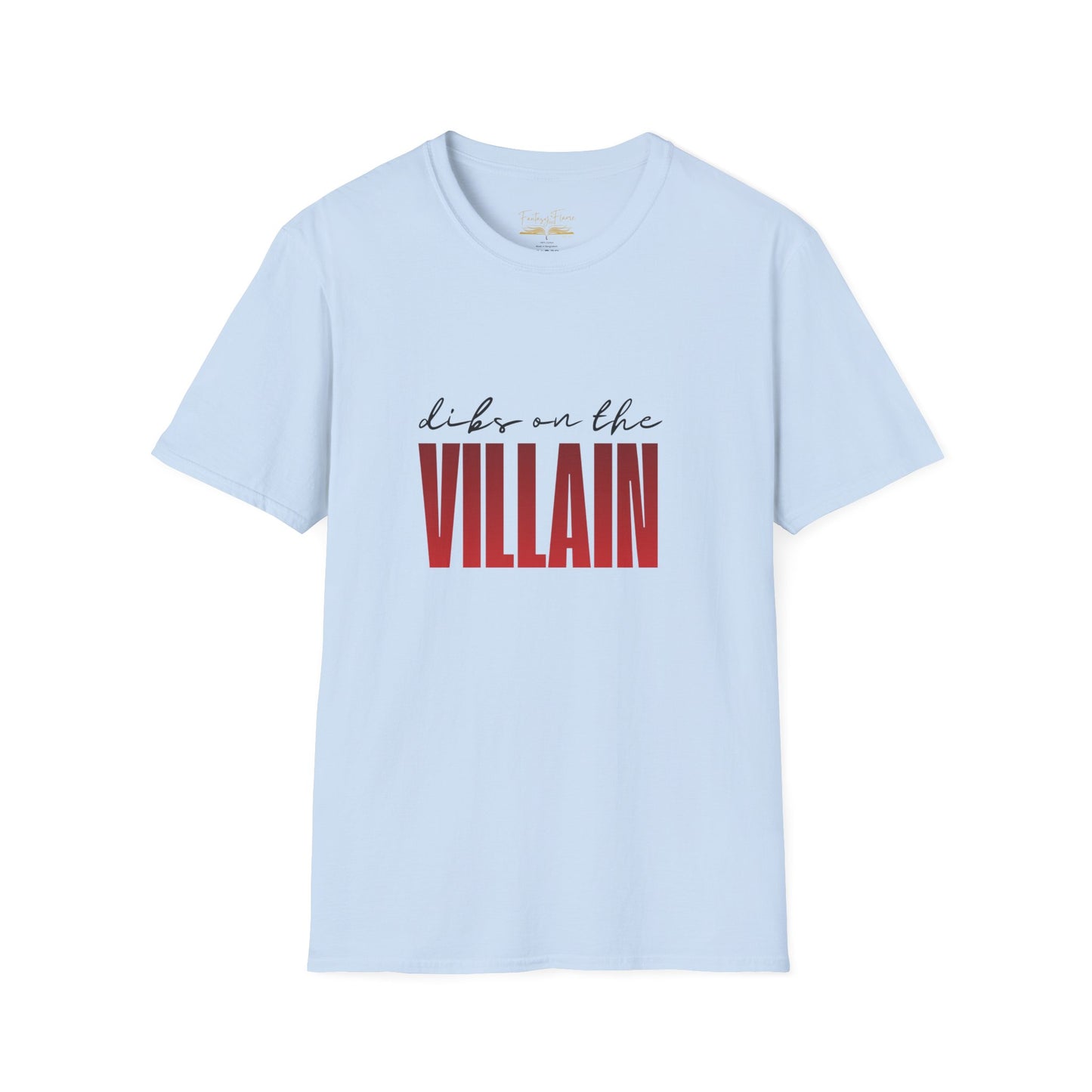 Dibs on the Villain (black script) Cotton T-Shirt