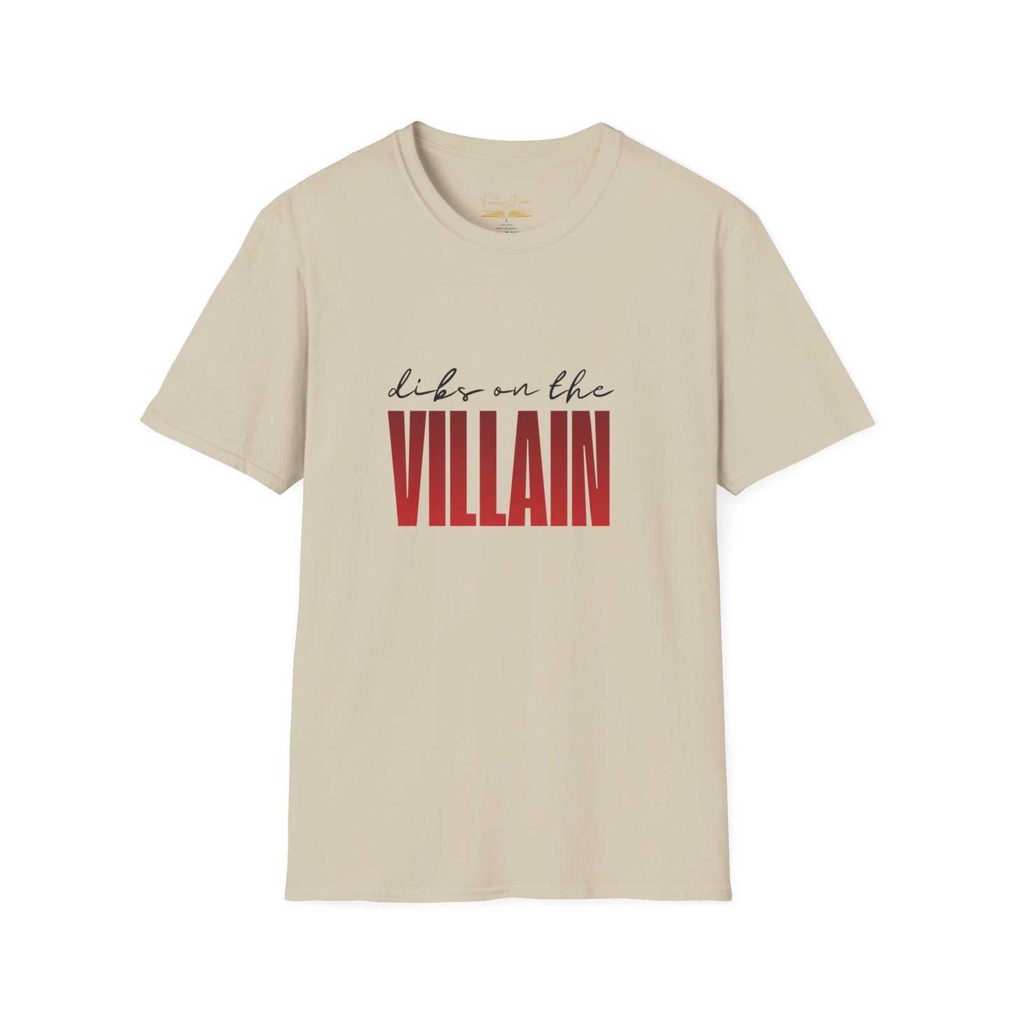Dibs on the Villain (black script) Cotton T-Shirt