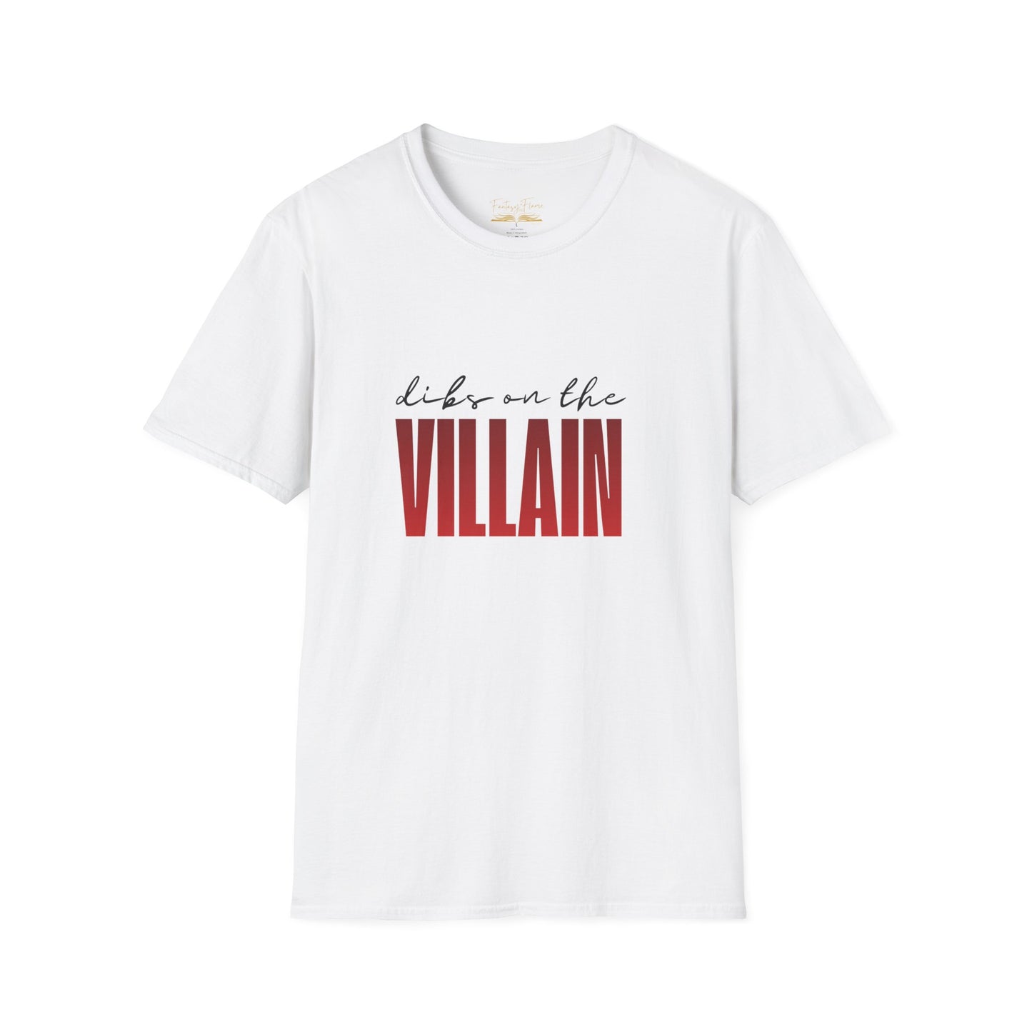 Dibs on the Villain (black script) Cotton T-Shirt