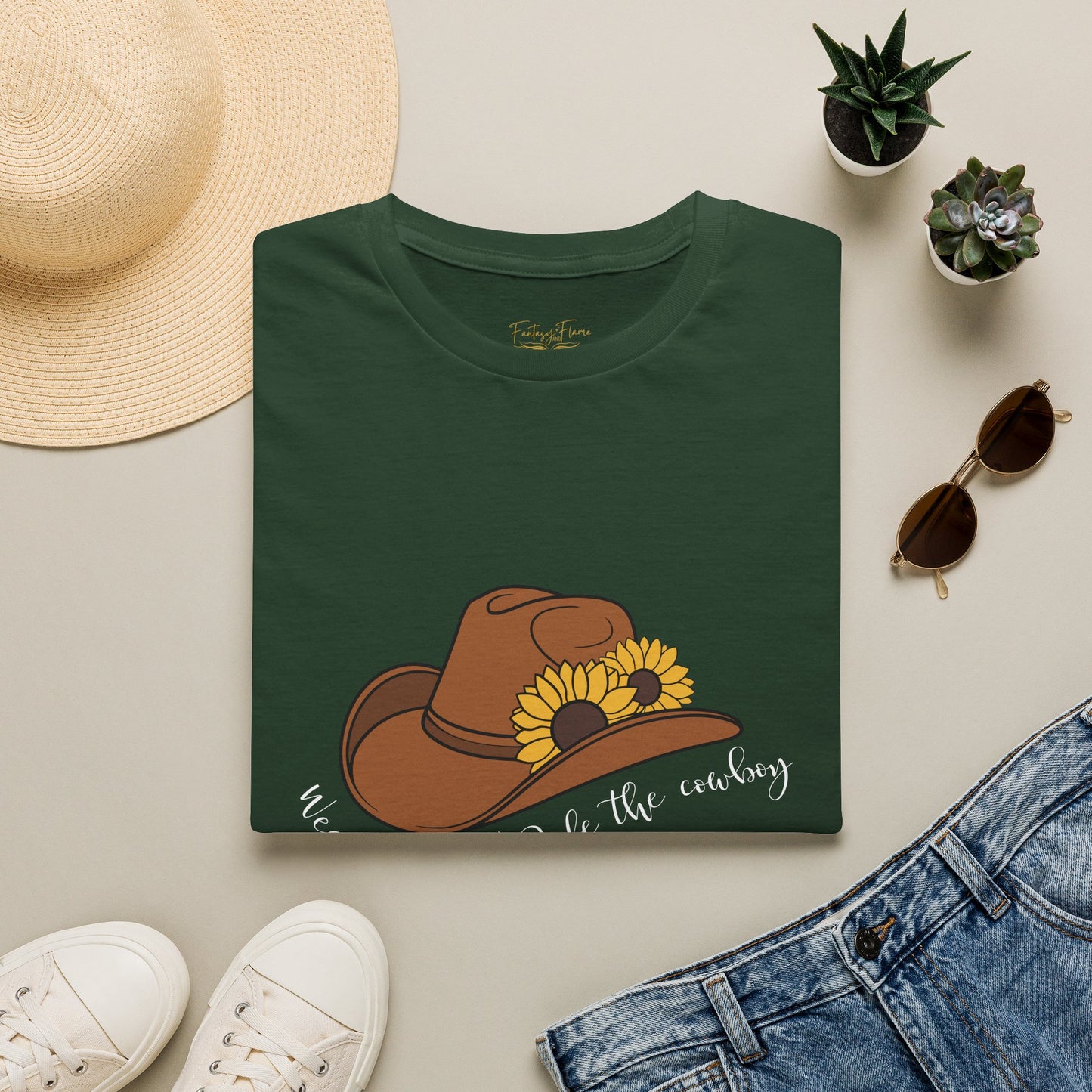 Ride The Cowboy (white script) cotton T-shirt