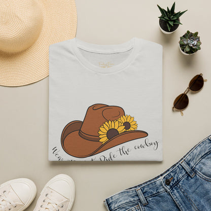 Ride The Cowboy (black script) cotton T-shirt