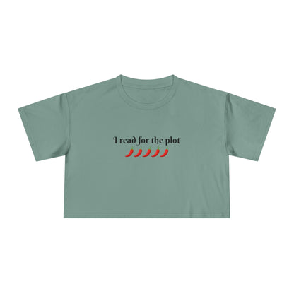 I Read For The Plot Crop Tee
