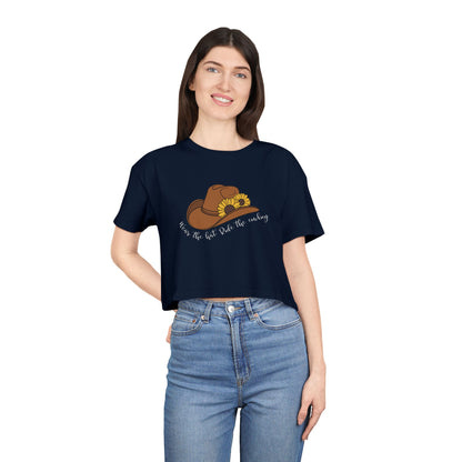 Ride The Cowboy (white script) Crop Tee