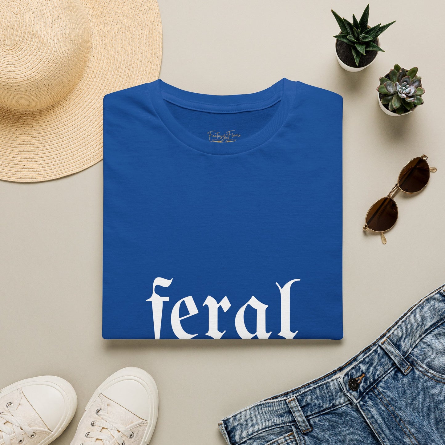 Feral Reader (white script) T-Shirt