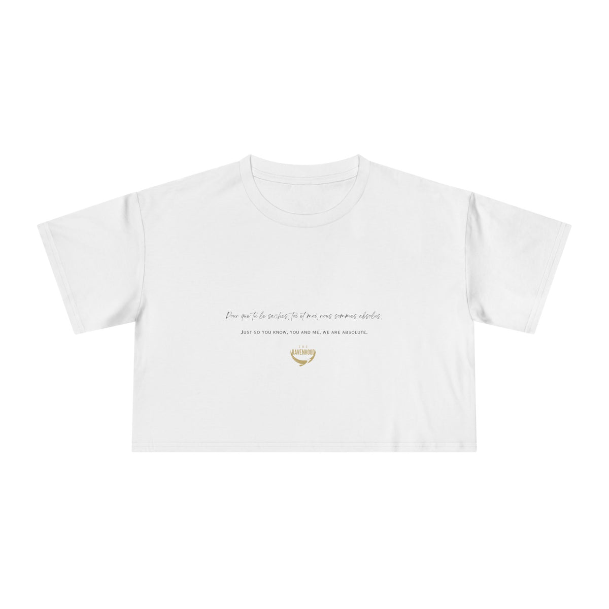 Officially Licensed French Tobias Black Script Crop Tee