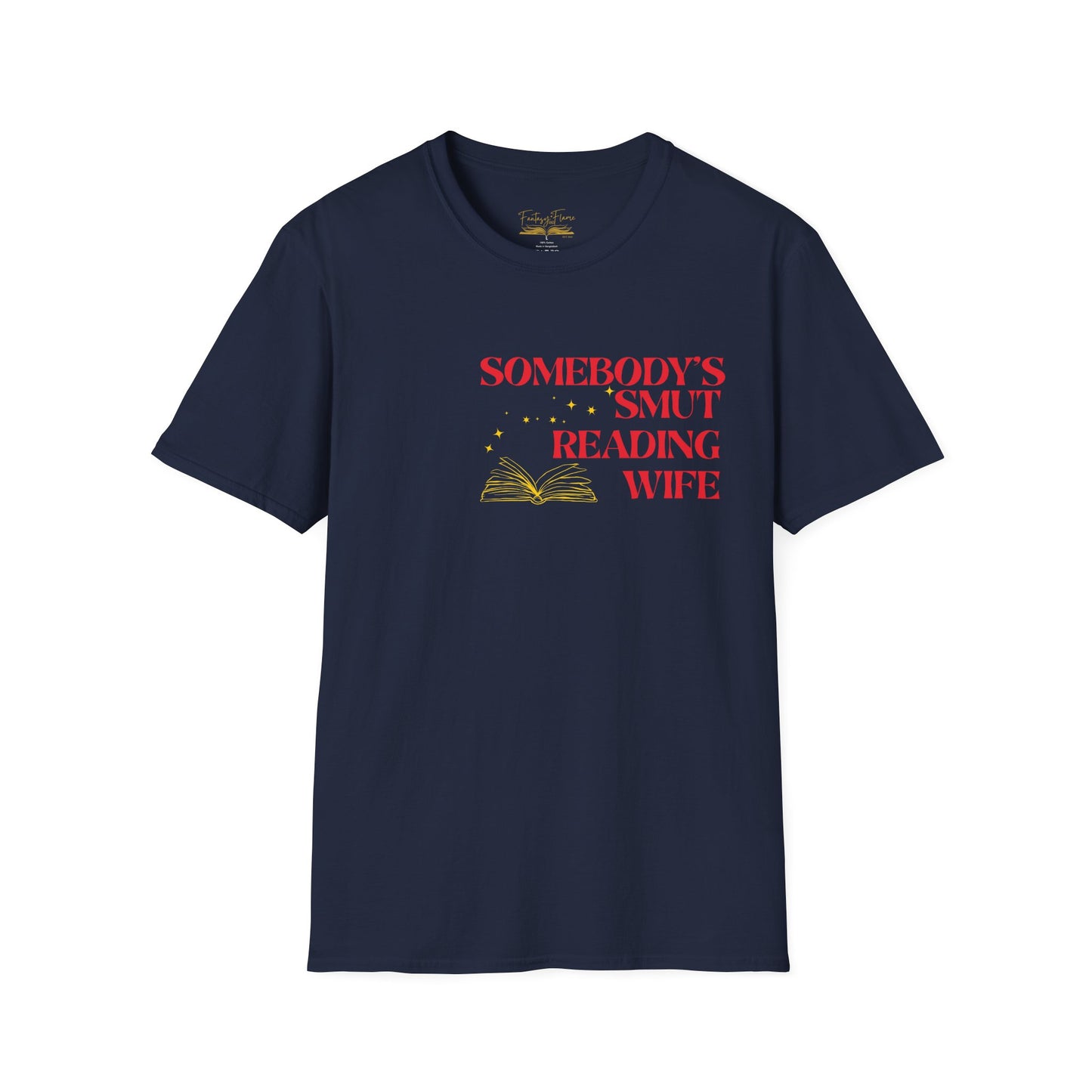 Somebody's Smut Reading Wife Cotton (red script) T-Shirt