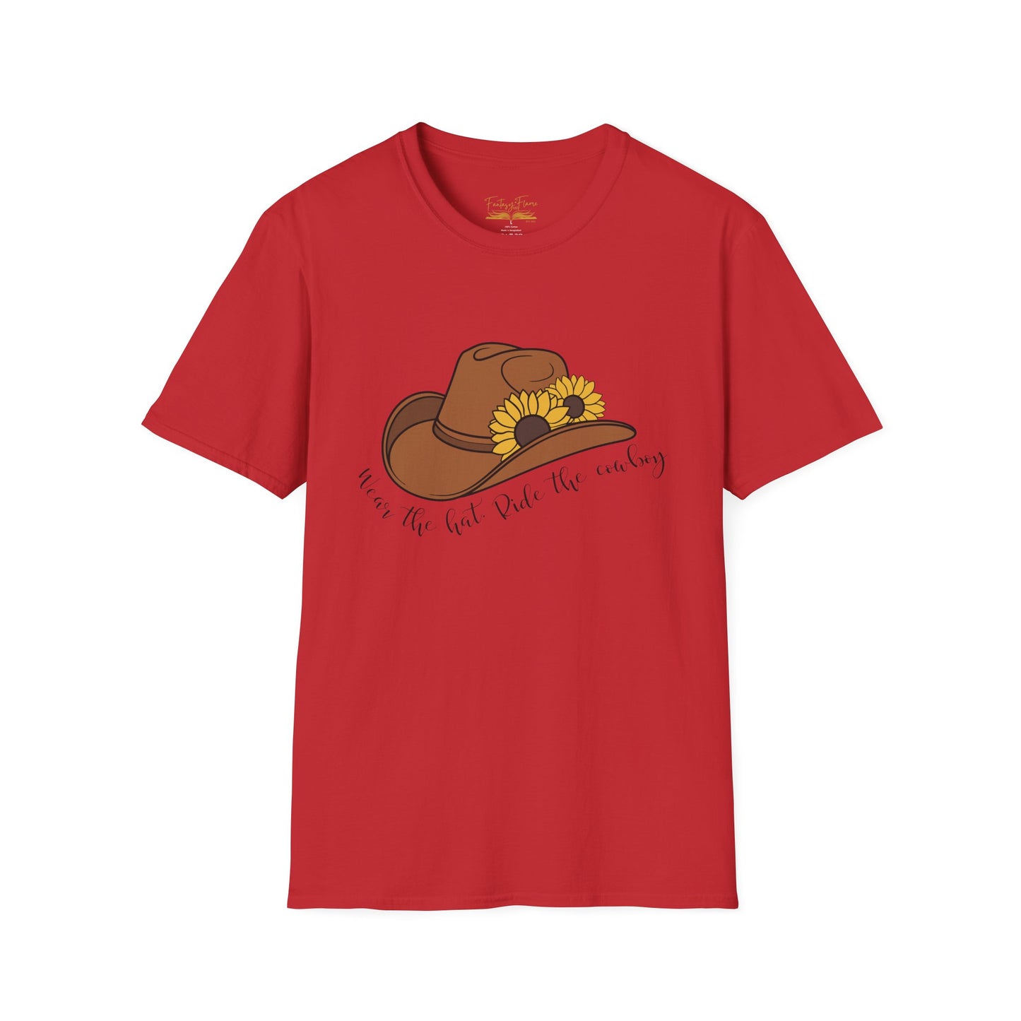Ride The Cowboy (black script) cotton T-shirt
