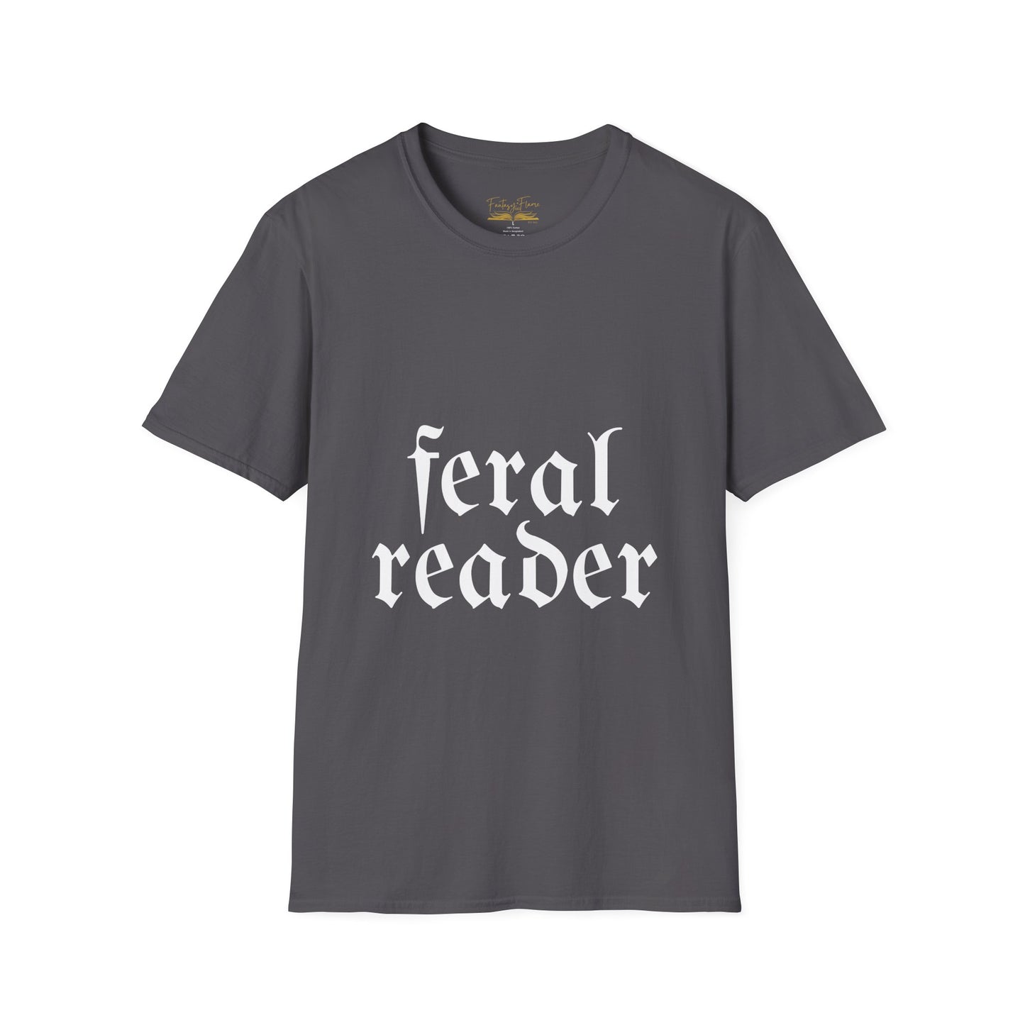 Feral Reader (white script) T-Shirt