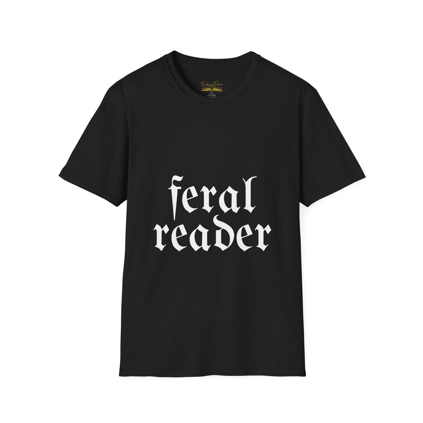 Feral Reader (white script) T-Shirt