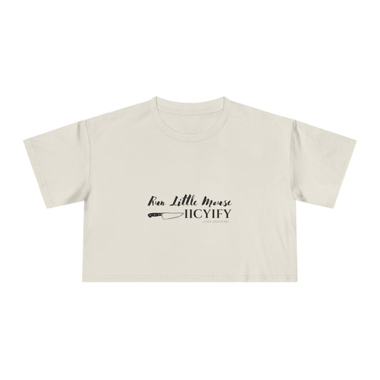 Officially Licensed Run Little Mouse Light Crop Tee