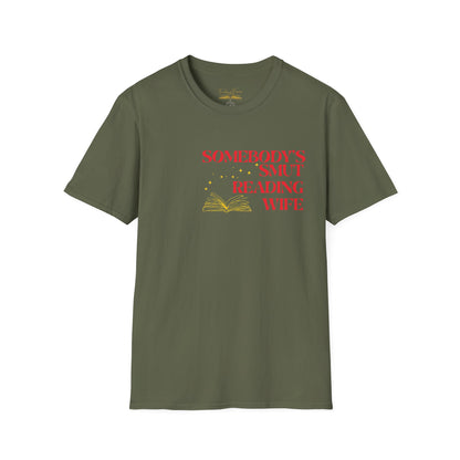 Somebody's Smut Reading Wife Cotton (red script) T-Shirt