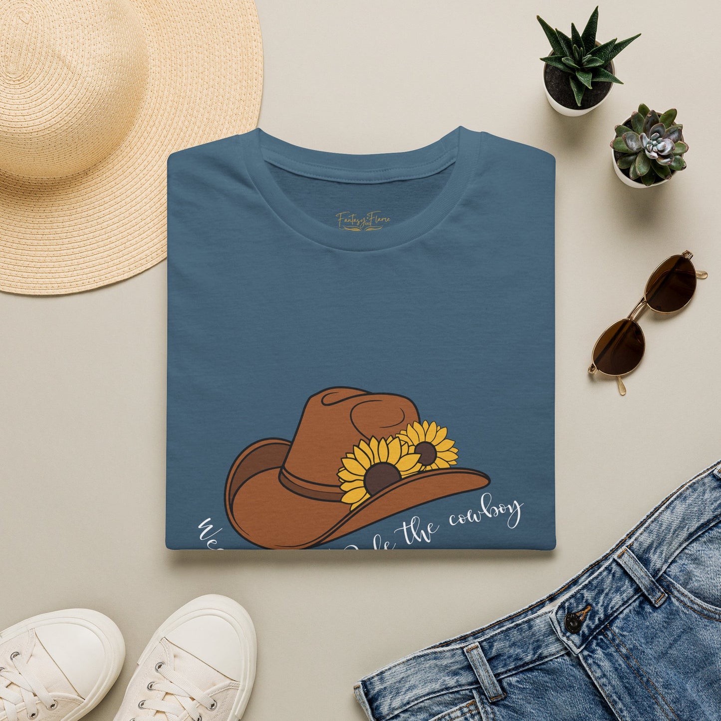 Ride The Cowboy (white script) cotton T-shirt