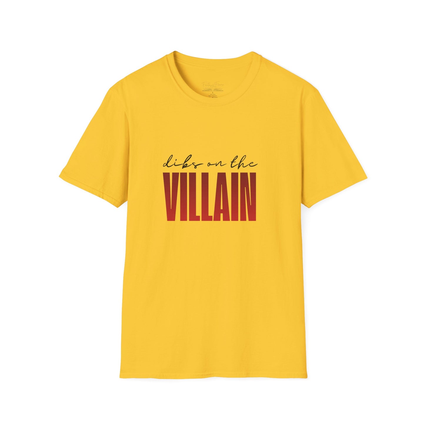 Dibs on the Villain (black script) Cotton T-Shirt